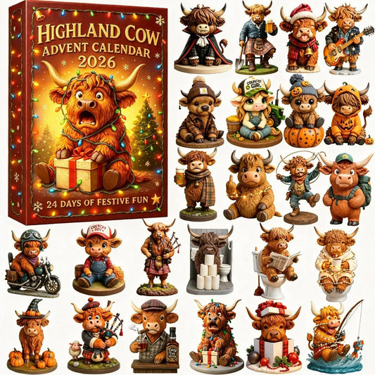 Highland Cow Holiday Surprise Advent Calendar 2026