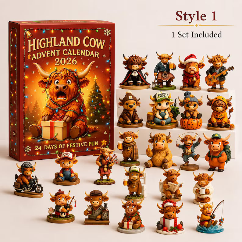 Highland Cow Holiday Surprise Advent Calendar 2026